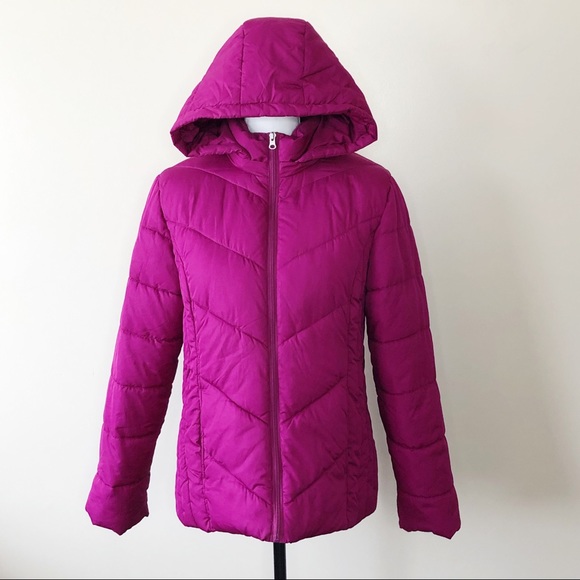 faded glory women's hooded puffer coat